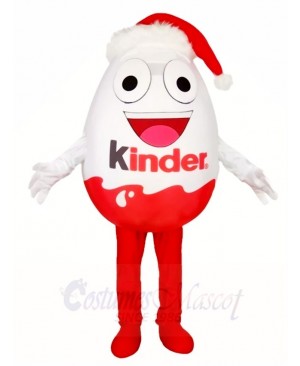 Kinder Egg with Christmas Hat Mascot Costumes  