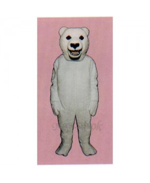 Cute Snarling Polar Bear Mascot Costume