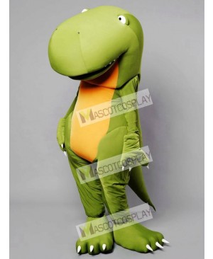 Big Head Green Dino Dinosaur Mascot Costume