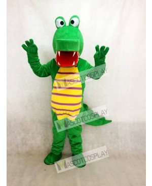 Cartoon Green Crocodile Mascot Costume