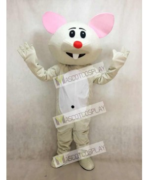 Gray Mouse With Red Nose Mascot Costume Animal