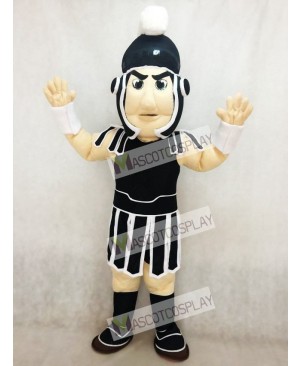 Black and White Spartan Trojan Knight Sparty Mascot Costume