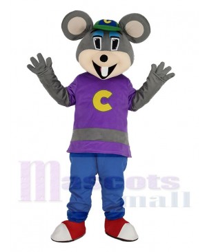 Cute Chuck E. Cheese Mouse with Green Hat Mascot Costume