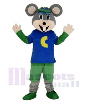 Chuck E. Cheese Mascot Costume Mouse with Green Hat