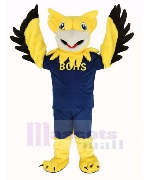 Yellow Gryphon with Blue T-shirt Mascot Costume Animal