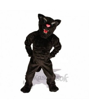 Cute Muscle Panther Mascot Costume