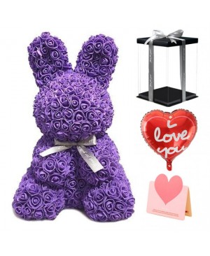 Purple Rose Rabbit Flower Rabbit Best Gift for Mother's Day, Valentine's Day, Anniversary, Weddings and Birthday