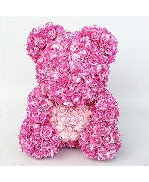 Newstyle Rose Teddy Bear Flower Bear Rose with Pink Heart Best Gift for Mother's Day, Valentine's Day, Anniversary, Weddings and Birthday