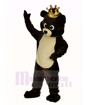 Dark Brown King Bear Mascot Costume Animal
