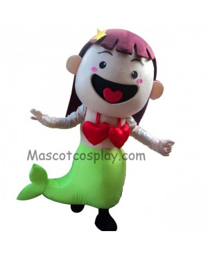 Pink Molly Girl Mermaid Mascot Character Costume Fancy Dress Outfit