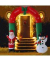 8ft Inflatable Large Arch with Santa Claus & Snowman with LED Lights Holiday Archway Decoration Outdoor Yard Lawn Art Decor