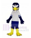 Fierce Blue Eagle in White T-shirt Mascot Costume