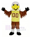 College Eagle with Yellow Vest Mascot Costume Cartoon