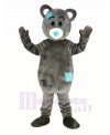 Gray Teddy Bear Mascot Costume Cartoon Male