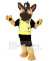 Brown and Black Staffs Police Dog Mascot Costume Cartoon
