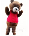 Brown Teddy Bear in Red Vest Mascot Costumes Animal 