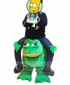 For Children/ Kids Piggyback Carry Me Ride on Crazy Green Frog Mascot Costumes