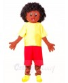 Yellow Shirt African Boy Mascot Costumes People