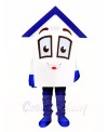 Blue Roof House Home Mascot Costumes For Real Estate Agency Promotion
