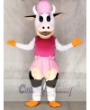 Cow in Pink Dress Mascot Costumes Animal