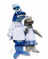 Blue Whale Chef on left Mascot Costumes