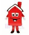 Red Housing House Mascot Costume Cartoon