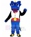 Blue Dragon with Black Tuxedo Mascot Costume Cartoon