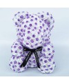 Newstyle Purple Rose Teddy Bear Flower Bear Best Gift for Mother's Day, Valentine's Day, Anniversary, Weddings and Birthday