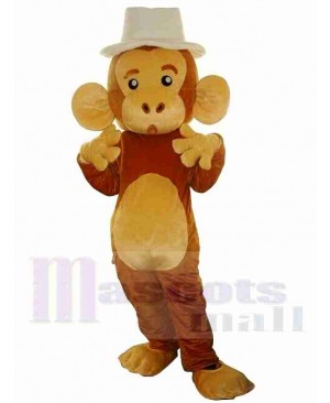 The Monkey with A White Hat Mascot Costume