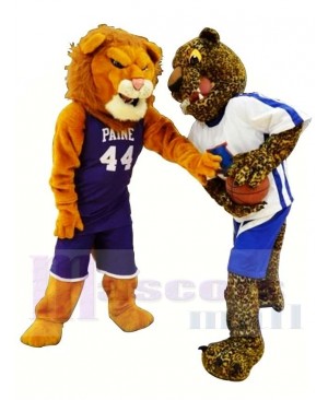 Sporty Lion and Leopard Mascot Costume 