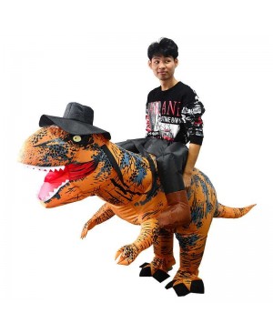 New T-Rex Tyrannosaurus Dinosaur Carry me Ride on Inflatable Costume for Adult 