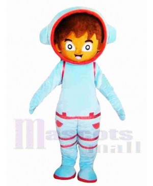 Blue Astronaut Mascot Costume 