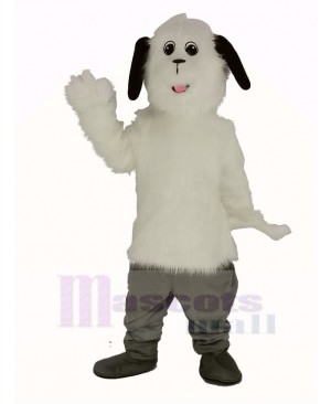 White Shaggy Maggy Dog Mascot Costume Animal