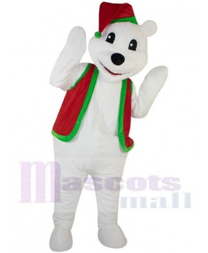 White Christmas Polar Bear Mascot Costume Animal
