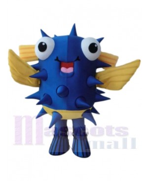 Cute Dark Blue Fish Mascot Costume Marine Animal