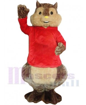 Chipmunk Mascot Costume Animal in Red Shirt