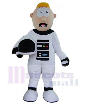 Astronaut in White Spacesuit Cosmonaut Mascot Costume People