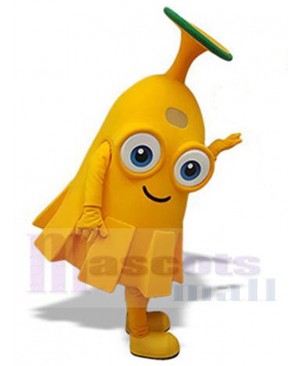Cute Yellow Badminton Mascot Costume Cartoon