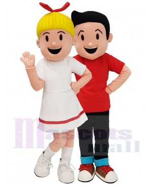 Adventure Boy and Girl Mascot Costume People