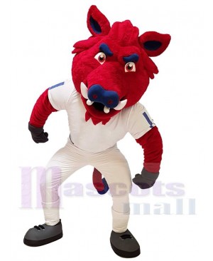 Robust Red Wild Boar Mascot Costume Animal