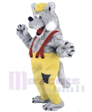 Gray Furry Wolf Mascot Costume Animal