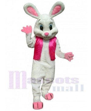 Friendly Easter White Bunny Mascot Costume Animal