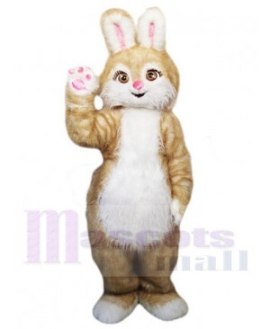 Brown and White Easter Bunny Mascot Costume Animal