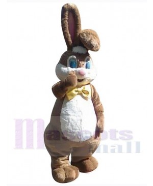 Brown Easter Happy Bunny Rabbit Mascot Costume Animal