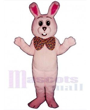 Friendly Pink Bunny Rabbit Mascot Costume Animal