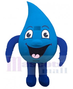 Funny Blue Water Drop Mascot Costume Cartoon