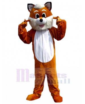 Adult Kindly Brown and White Fox Mascot Costume Animal