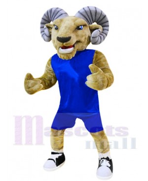 Royal Blue Jersey Ram Mascot Costume Animal