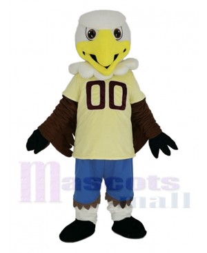 College Eagle with Yellow Jersey Mascot Costume