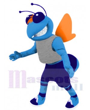 Funny Hornet Mascot Costume Animal in Grey Vest
